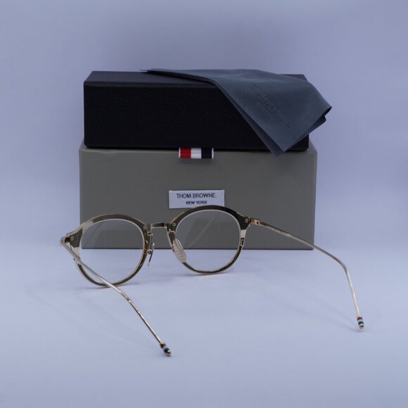 Thom Browne TB-110-C-GLD-48 Round Eyeglasses 48mm – Shiny Gold - Picture 5 of 10